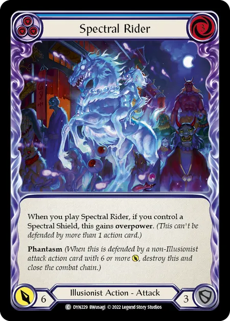 (DYN229) Flesh & Blood TCG Dynasty Single: Spectral Rider (Blue) (Rainbow Foil) Common