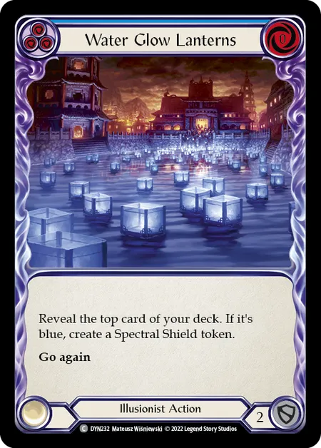 (DYN232) Flesh & Blood TCG Dynasty Single: Water Glow Lanterns (Blue) (Regular) Common