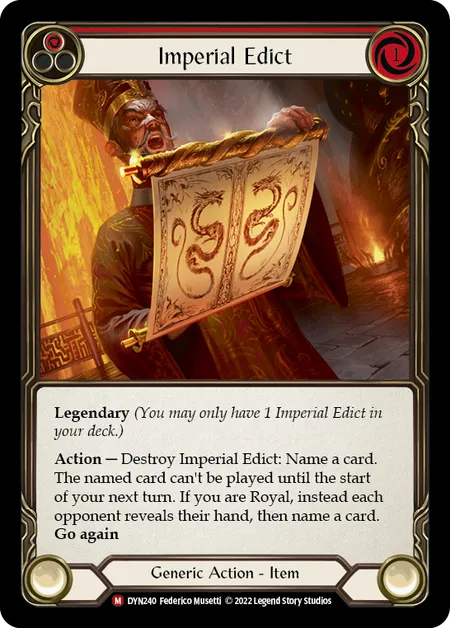 (DYN240) Flesh & Blood TCG Dynasty Single: Imperial Edict (Rainbow Foil) Majestic