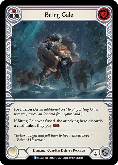 (ELE007) Flesh & Blood TCG Tales of Aria - First Single: Biting Gale (Red) (Regular) Rare