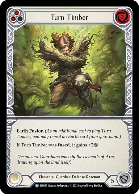 (ELE011) Flesh & Blood TCG Tales of Aria - First Single: Turn Timber (Yellow) (Rainbow Foil) Rare