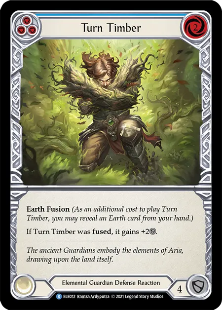 (ELE012) Flesh & Blood TCG Tales of Aria - First Single: Turn Timber (Blue) (Regular) Rare