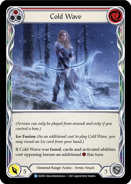 (ELE038) Flesh & Blood TCG Tales of Aria - First Single: Cold Wave (Red) (Rainbow Foil) Rare