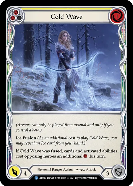 (ELE039) Flesh & Blood TCG Tales of Aria - First Single: Cold Wave (Yellow) (Rainbow Foil) Rare