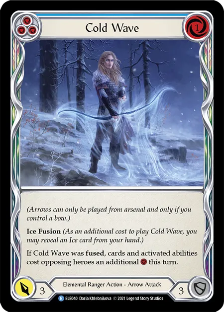(ELE040) Flesh & Blood TCG Tales of Aria - First Single: Cold Wave (Blue) (Rainbow Foil) Rare