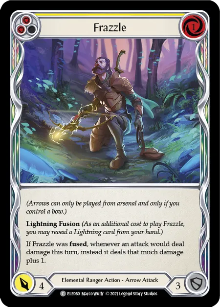 (ELE060) Flesh & Blood TCG Tales of Aria - First Single: Frazzle (Yellow) (Rainbow Foil) Common