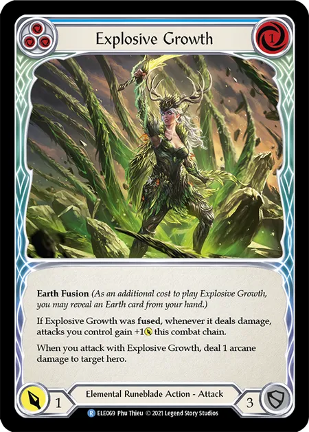 (ELE069) Flesh & Blood TCG Tales of Aria - First Single: Explosive Growth (Blue) (Rainbow Foil) Rare