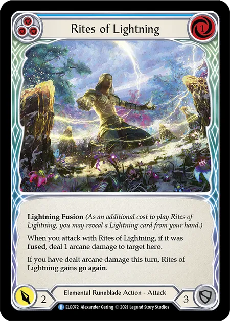 (ELE072) Flesh & Blood TCG Tales of Aria - First Single: Rites of Lightning (Blue) (Rainbow Foil) Rare
