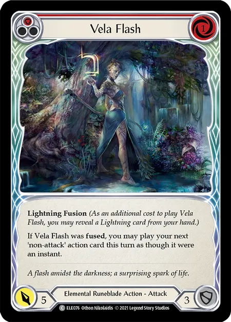 (ELE076) Flesh & Blood TCG Tales of Aria - First Single: Vela Flash (Red) (Rainbow Foil) Common
