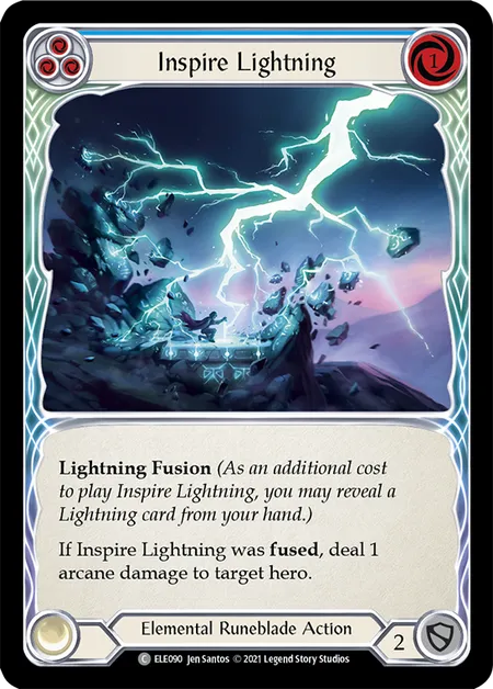 (ELE090) Flesh & Blood TCG Tales of Aria - First Single: Inspire Lightning (Blue) (Rainbow Foil) Common