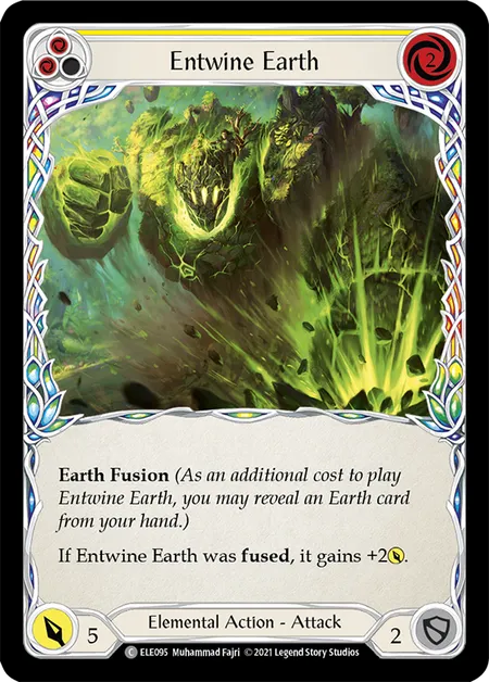 (ELE095) Flesh & Blood TCG Tales of Aria - First Single: Entwine Earth (Yellow) (Rainbow Foil) Common