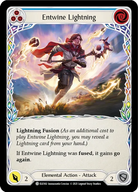 (ELE102) Flesh & Blood TCG Tales of Aria - First Single: Entwine Lightning (Blue) (Rainbow Foil) Common
