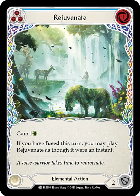 (ELE108) Flesh & Blood TCG Tales of Aria - First Single: Rejuvenate (Blue) (Rainbow Foil) Common