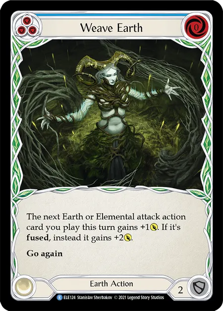 (ELE124) Flesh & Blood TCG Tales of Aria - First Single: Weave Earth (Blue) (Rainbow Foil) Rare