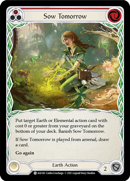 (ELE140) Flesh & Blood TCG Tales of Aria - First Single: Sow Tomorrow (Red) (Rainbow Foil) Common