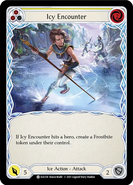(ELE158) Flesh & Blood TCG Tales of Aria - First Single: Icy Encounter (Yellow) (Rainbow Foil) Common