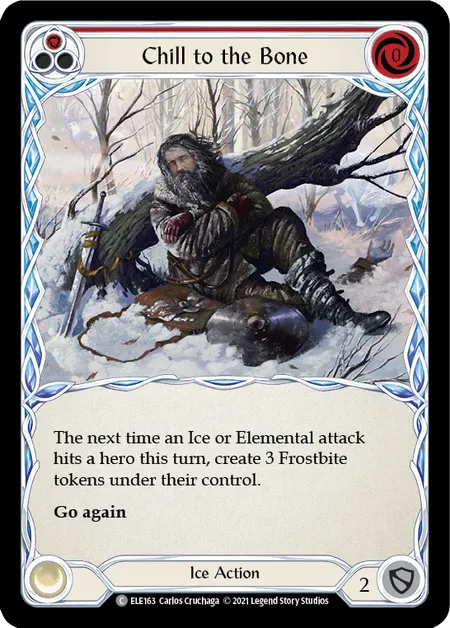 (ELE163) Flesh & Blood TCG Tales of Aria - First Single: Chill to the Bone (Red) (Rainbow Foil) Common