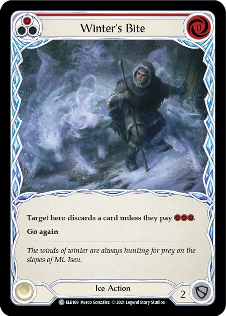 (ELE169) Flesh & Blood TCG Tales of Aria - First Single: Winter's Bite (Red) (Rainbow Foil) Common