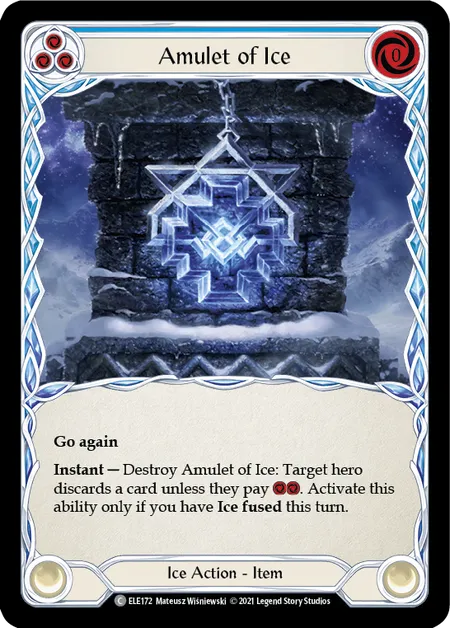 (ELE172) Flesh & Blood TCG Tales of Aria - First Single: Amulet of Ice (Rainbow Foil) Common