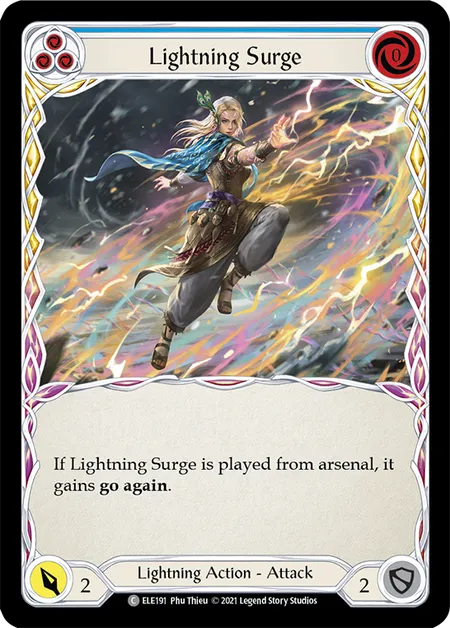 (ELE191) Flesh & Blood TCG Tales of Aria - First Single: Lightning Surge (Blue) (Rainbow Foil) Common