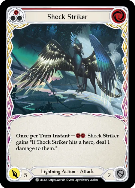 (ELE195) Flesh & Blood TCG Tales of Aria - First Single: Shock Striker (Red) (Rainbow Foil) Common