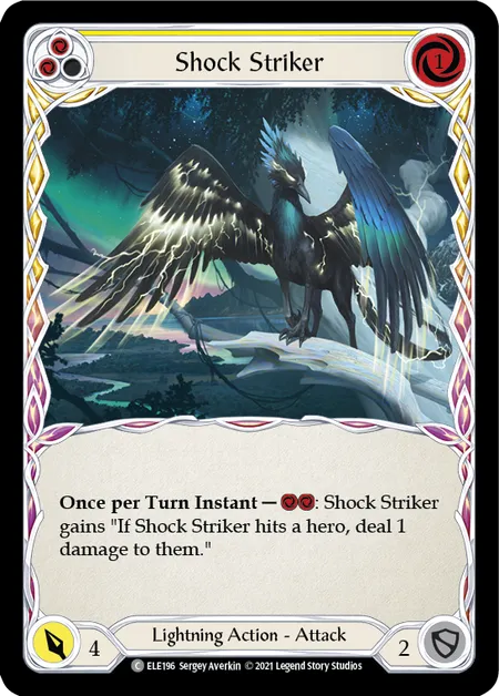 (ELE196) Flesh & Blood TCG Tales of Aria - First Single: Shock Striker (Yellow) (Rainbow Foil) Common