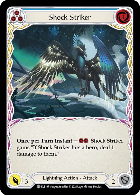 (ELE197) Flesh & Blood TCG Tales of Aria - First Single: Shock Striker (Blue) (Rainbow Foil) Common
