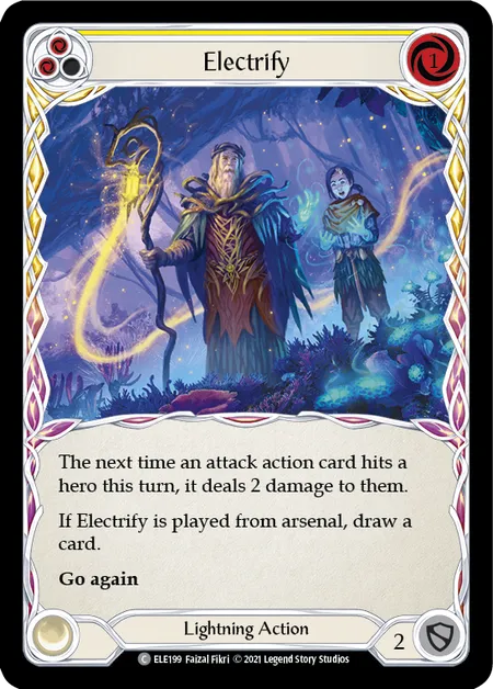 (ELE199) Flesh & Blood TCG Tales of Aria - First Single: Electrify (Yellow) (Rainbow Foil) Common