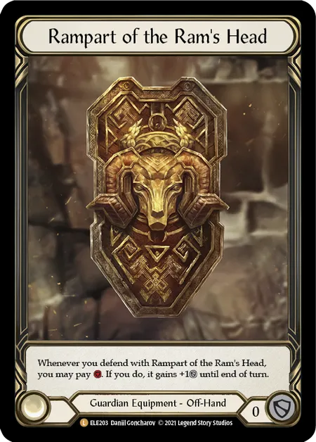(ELE203) Flesh & Blood TCG Tales of Aria - First Single: Rampart of the Ram's Head (Cold Foil) Legendary