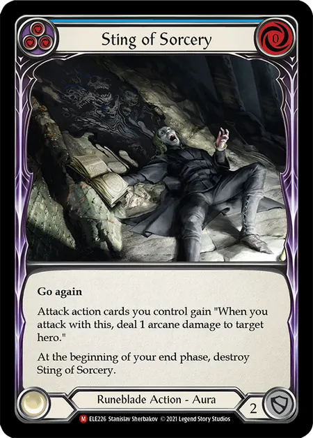 (ELE226) Flesh & Blood TCG Tales of Aria - First Single: Sting of Sorcery (Rainbow Foil) Majestic