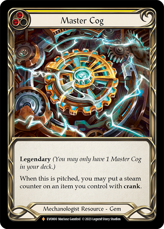 (EVO000) Flesh & Blood TCG Bright Lights Single: Master Cog (Rainbow Foil) Fabled