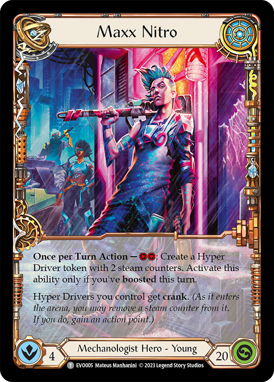 (EVO005) Flesh & Blood TCG Bright Lights Single: Maxx Nitro (Regular) Token