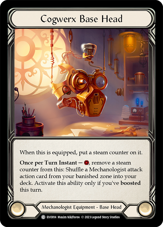 (EVO014) Flesh & Blood TCG Bright Lights Single: Cogwerx Base Head (Regular) Common