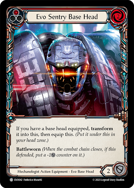 (EVO042) Flesh & Blood TCG Bright Lights Single: Evo Sentry Base Head (Cold Foil) Common