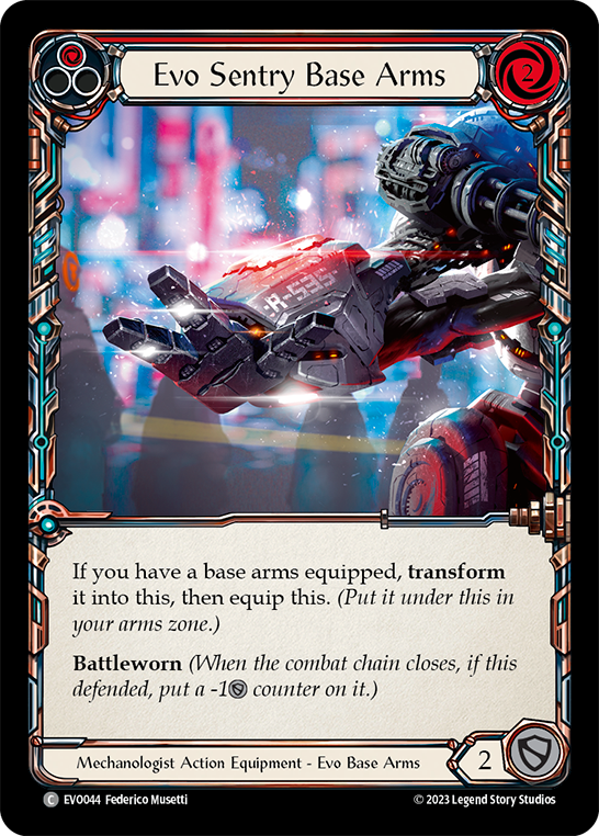 (EVO044) Flesh & Blood TCG Bright Lights Single: Evo Sentry Base Arms (Cold Foil) Common