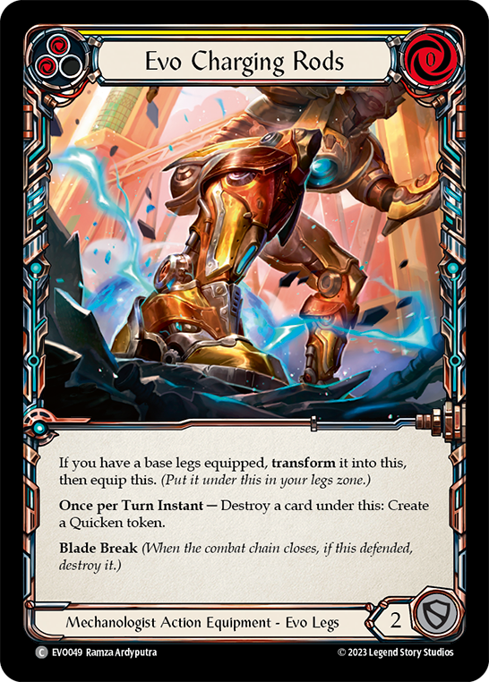 (EVO049) Flesh & Blood TCG Bright Lights Single: Evo Charging Rods (Cold Foil) Common