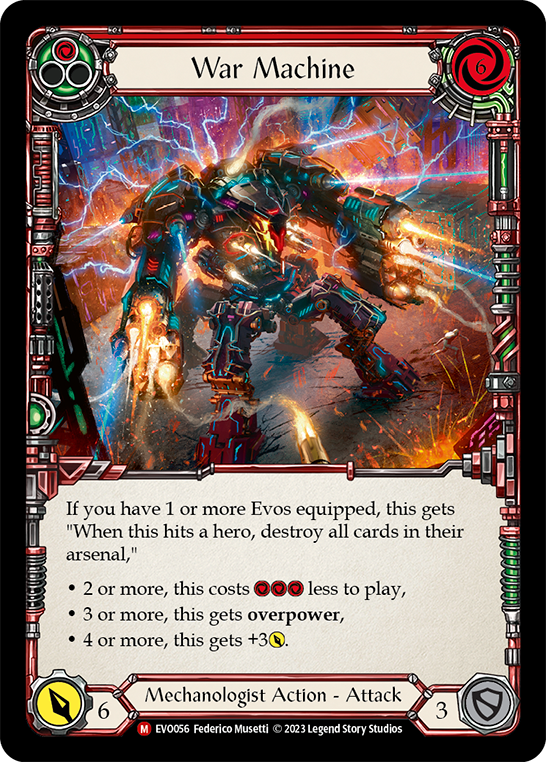(EVO056) Flesh & Blood TCG Bright Lights Single: War Machine (Rainbow Foil) Majestic