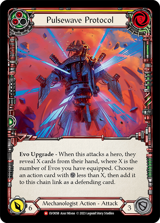 (EVO058) Flesh & Blood TCG Bright Lights Single: Pulsewave Protocol (Rainbow Foil) Majestic