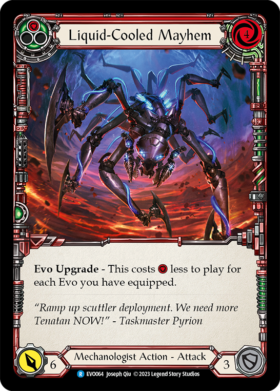 (EVO064) Flesh & Blood TCG Bright Lights Single: Liquid-Cooled Mayhem (Red) (Regular) Rare
