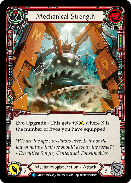 (EVO067) Flesh & Blood TCG Bright Lights Single: Mechanical Strength (Red) (Regular) Rare