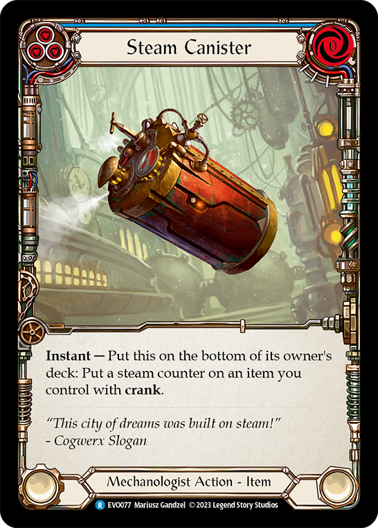 (EVO077) Flesh & Blood TCG Bright Lights Single: Steam Canister (Rainbow Foil) Rare