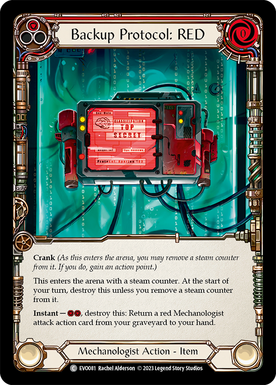 (EVO081) Flesh & Blood TCG Bright Lights Single: Backup Protocol: RED (Rainbow Foil) Common