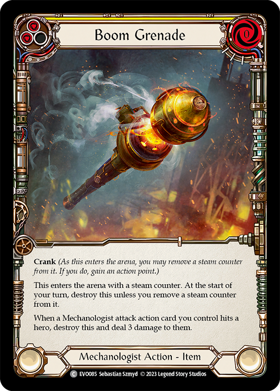 (EVO085) Flesh & Blood TCG Bright Lights Single: Boom Grenade (Yellow) (Regular) Common