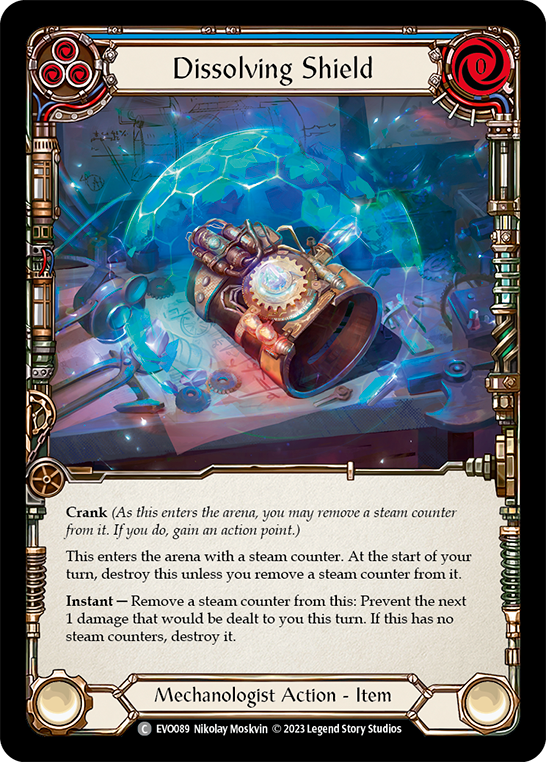 (EVO089) Flesh & Blood TCG Bright Lights Single: Dissolving Shield (Blue) (Regular) Common