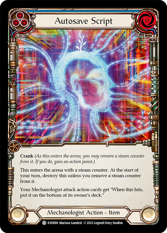 (EVO098) Flesh & Blood TCG Bright Lights Single: Autosave Script (Rainbow Foil) Common