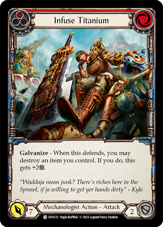 (EVO123) Flesh & Blood TCG Bright Lights Single: Infuse Titanium (Red) (Regular) Common