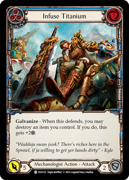 (EVO125) Flesh & Blood TCG Bright Lights Single: Infuse Titanium (Blue) (Regular) Common