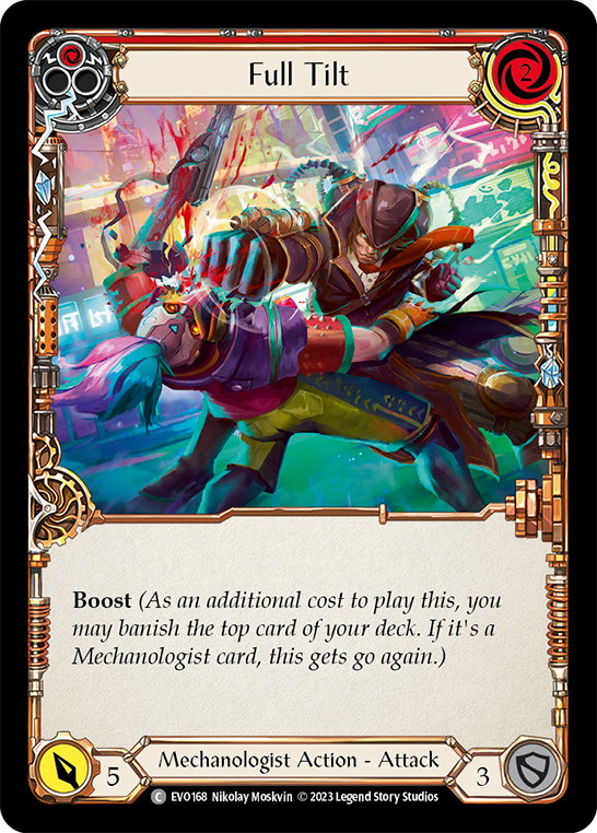 (EVO168) Flesh & Blood TCG Bright Lights Single: Full Tilt (Red) (Rainbow Foil) Common