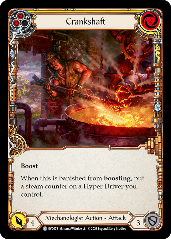 (EVO175) Flesh & Blood TCG Bright Lights Single: Crankshaft (Yellow) (Regular) Common