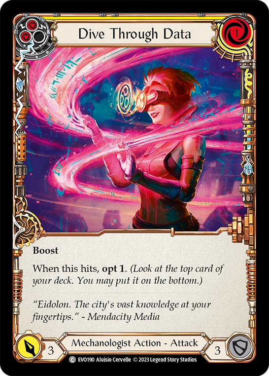 (EVO190) Flesh & Blood TCG Bright Lights Single: Dive Through Data (Yellow) (Regular) Common